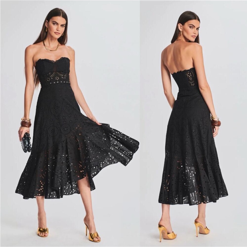 Charo Ruiz Ibiza Aurora black eyelet dress Sz M